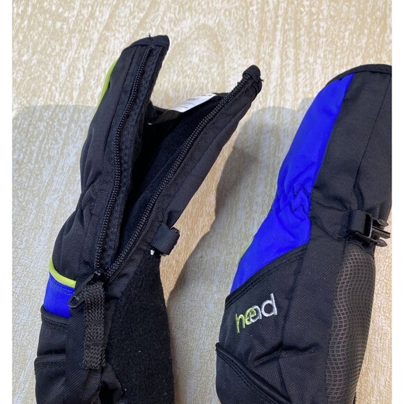 HEAD Thermal Fleece Mittens Black and Blue Size XS New Without Tags - Picture 5 of 5